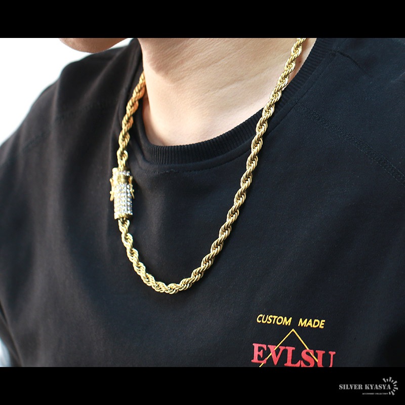 ステンレス パヴェネックレス [n345]