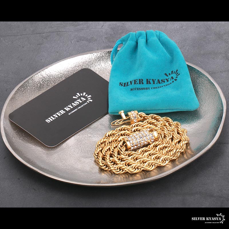 ステンレス パヴェネックレス [n345]