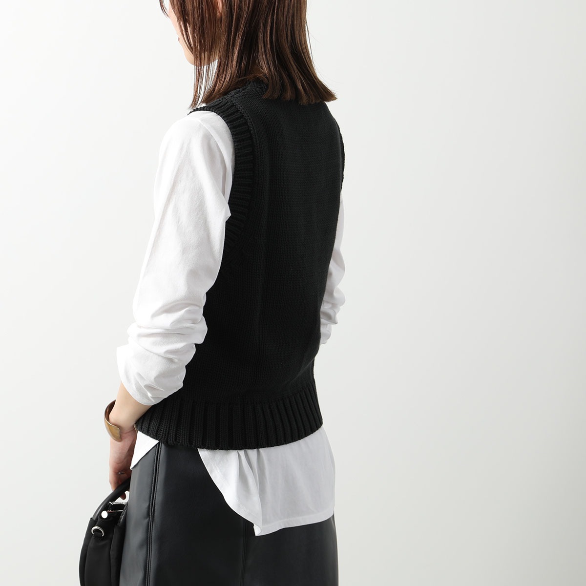 GANNI ガニー ニットベスト Cotton Rope Vest K2047 K2100 2589 レディース ノースリーブ ロゴ プルオーバー クルーネック 【mega】