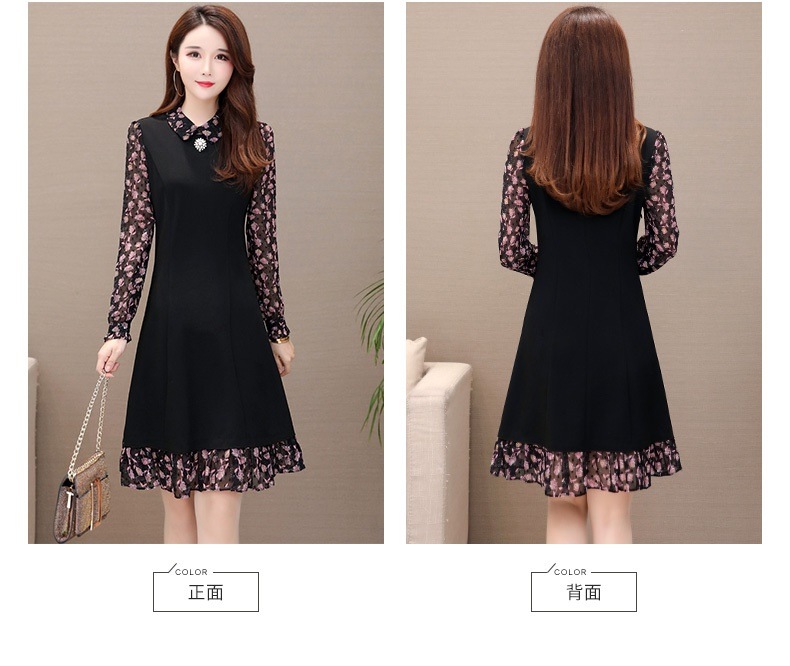 レディース ファッション ワンピース きれいめ 長袖 花柄 裾フレア Aライン 大きいサイズ ミモレ おしゃれ 大きめ 春 夏 秋 韓国 20代 30代 4616 レディース ファッション ワンピース きれいめ 長袖 花柄 裾フレア Aライン 大きいサイズ ミモレ おしゃれ 大きめ 春 夏 秋 韓国 20代 30代 4616