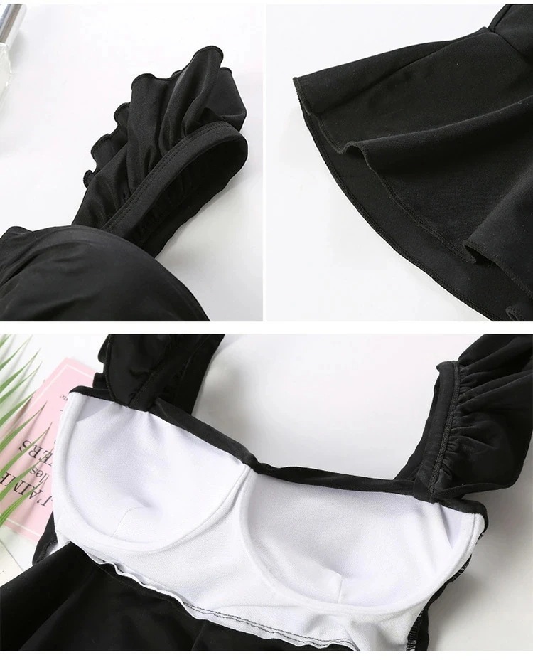 水着 レディース タンキニ 2点セット ジュニア 女の子 スカート 体型カバー 韓国 パッド付き ノーワイヤー セパレート フリル かわいい 無地 花柄 レース フリーサイズ 可愛い お洒落 くすみカ