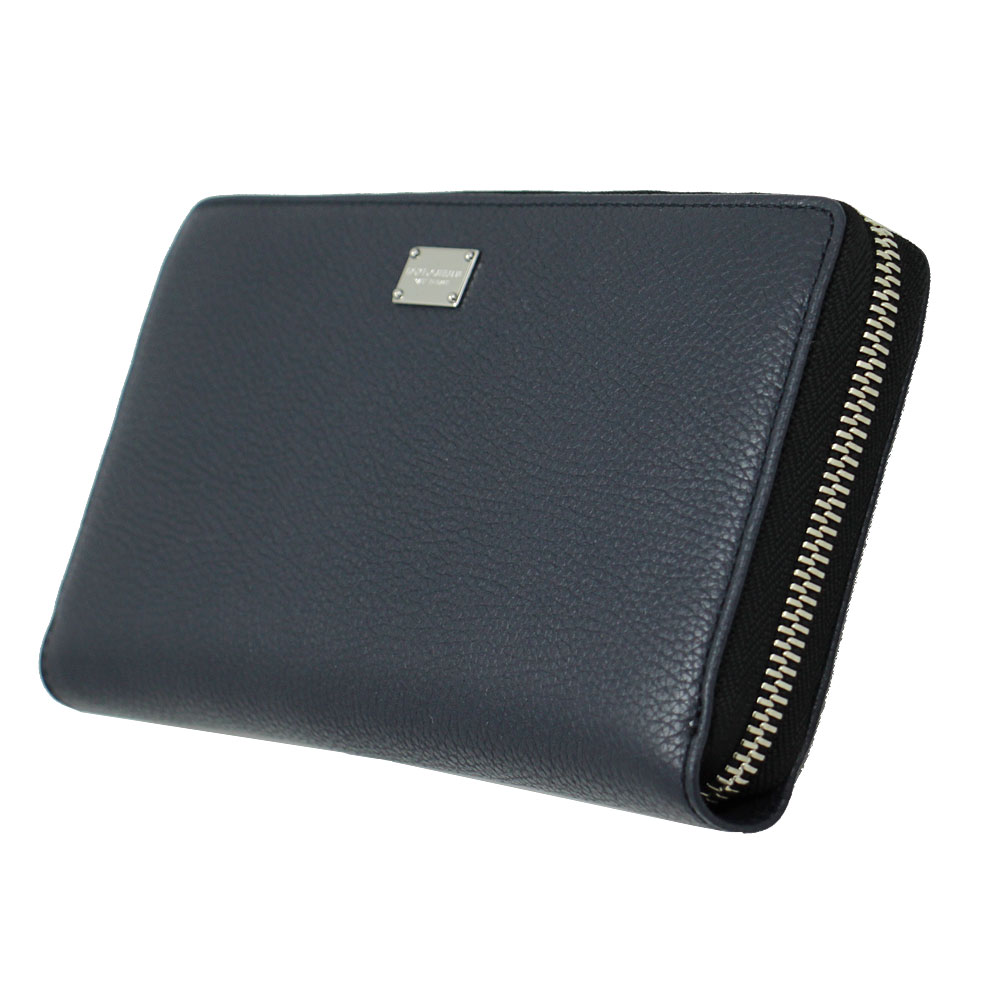 ラウンドファスナー長財布 レザー ネイビーブルー系 BP1672 B5373 80653