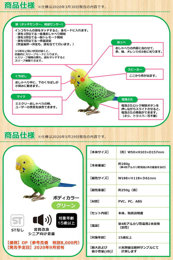 Qoo10] 毎日おしゃべり 天才インコちゃん介護 癒