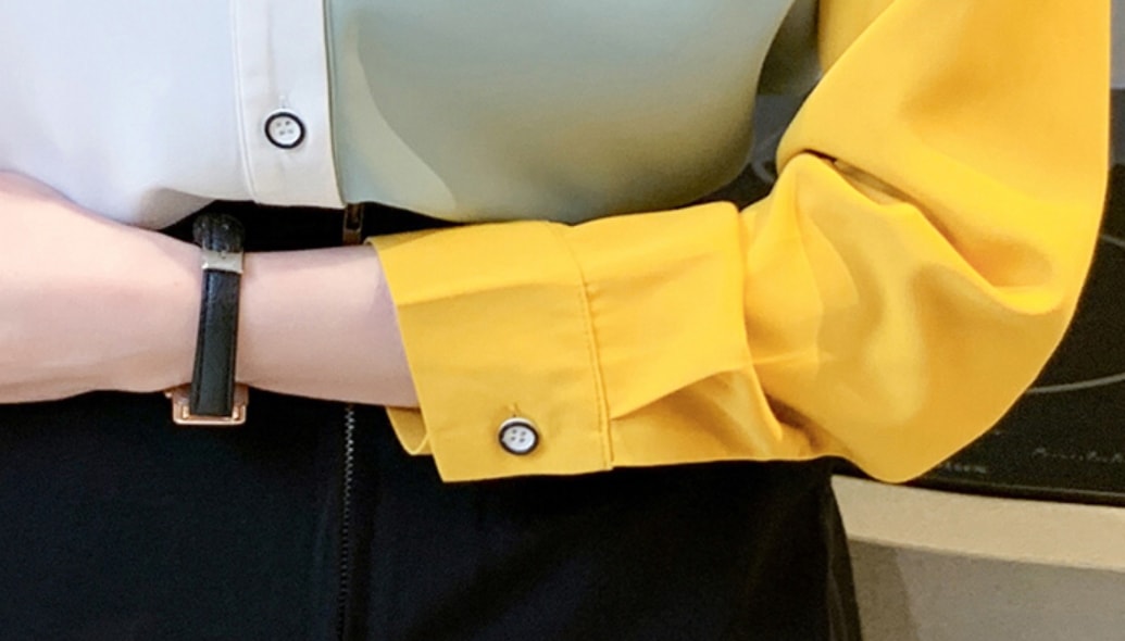 キレイめ シフォンシャツ ラペルシャツ トップス シャツ ブラウス 袖あり 長袖 Vネック 襟付き スタンドカラー ストレート スマート シフォン 前開き ポリエステル かわいい 大人可愛い きれいめ