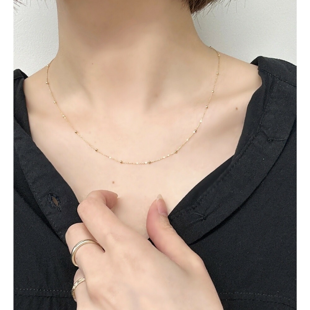 UNOAERRE ウノアエレ ボールステーションネックレス K18 レディース イエローゴールド ネックレス チェーン プレゼント 女性 イタリア製 18金 18K ギフト 彼女 母 妻 婚約 結婚記