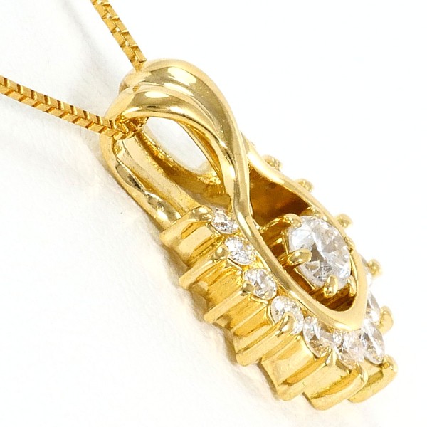 K18 18金 YG イエローゴールド ネックレス ダイヤ 0.35 約40cm ジュエリー 中古