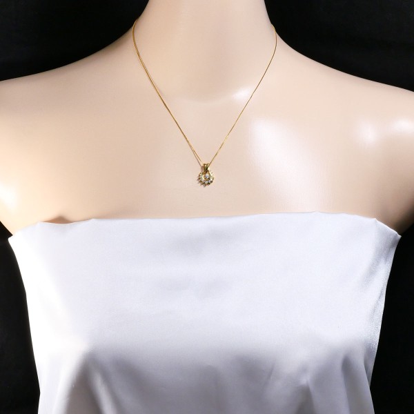 K18 18金 YG イエローゴールド ネックレス ダイヤ 0.35 約40cm ジュエリー 中古 K18 18金 YG イエローゴールド ネックレス ダイヤ 0.35 約40cm ジュエリー 中古