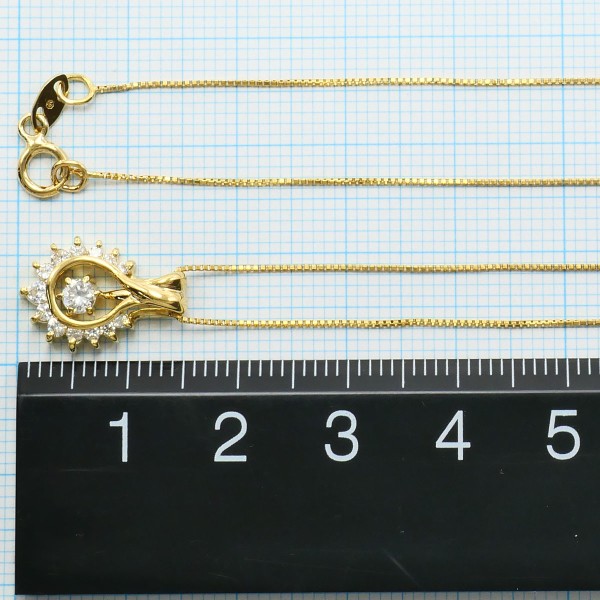 K18 18金 YG イエローゴールド ネックレス ダイヤ 0.35 約40cm ジュエリー 中古 K18 18金 YG イエローゴールド ネックレス ダイヤ 0.35 約40cm ジュエリー 中古