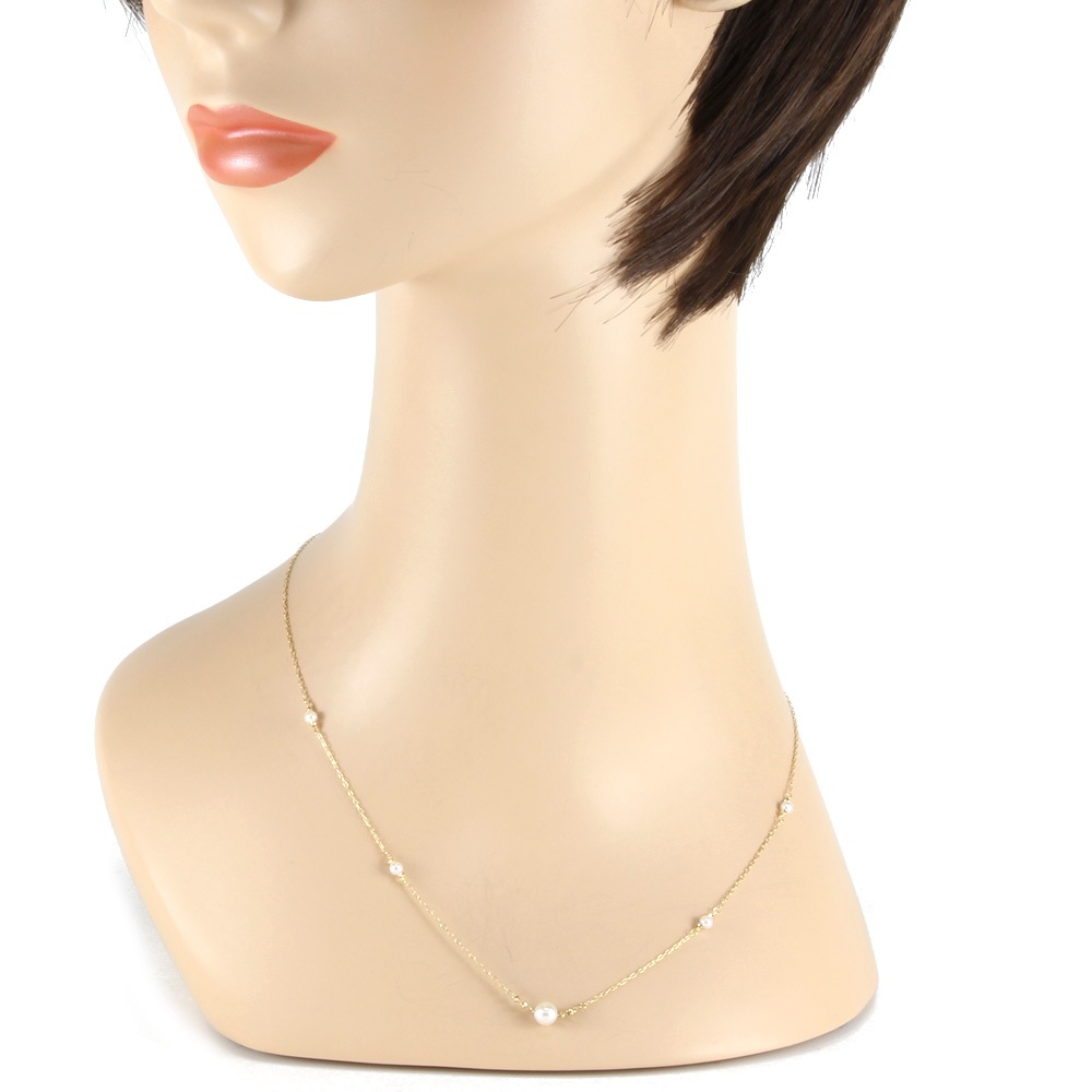 ネックレス 18金 K18ゴールド パール：5珠 新品