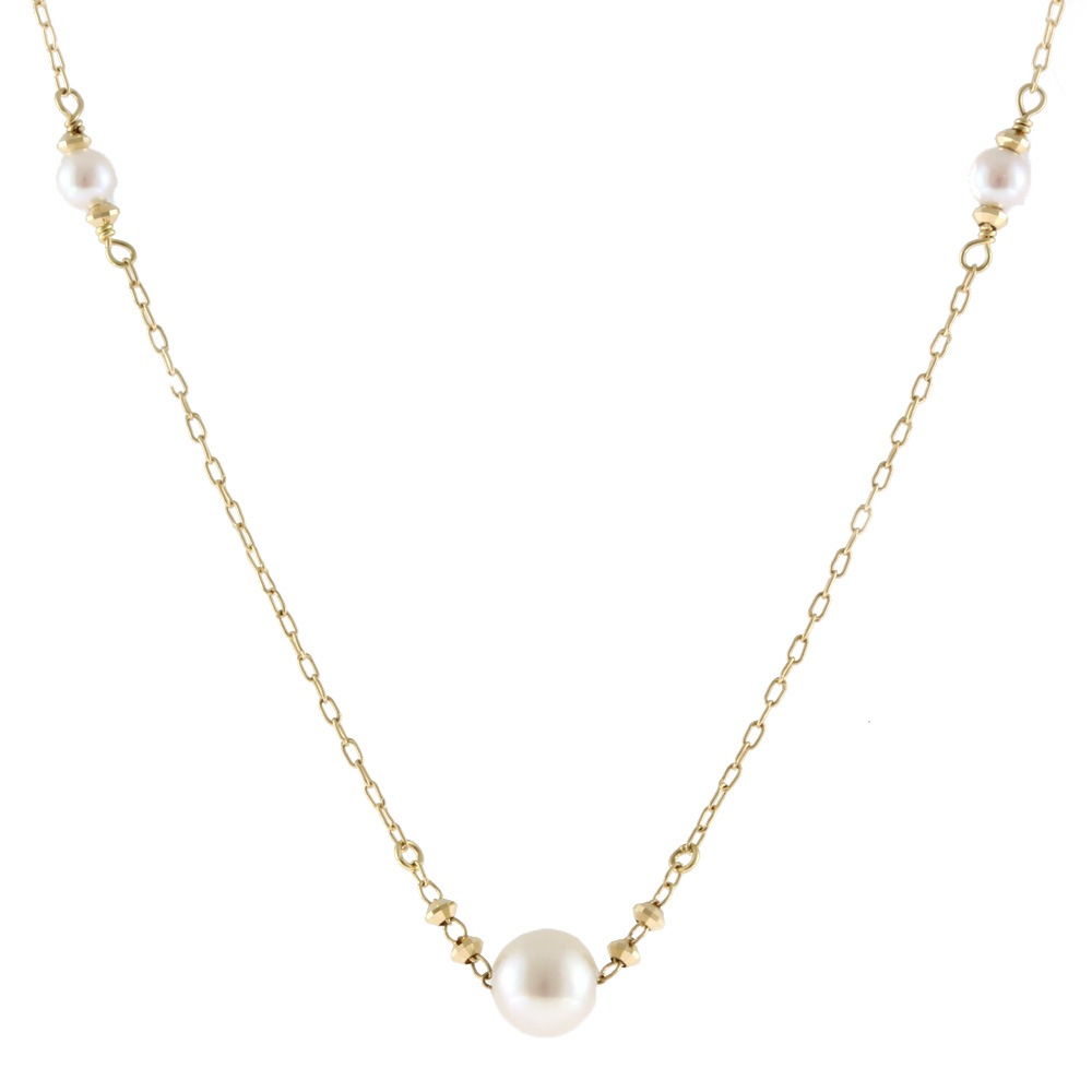 ネックレス 18金 K18ゴールド パール：5珠 新品