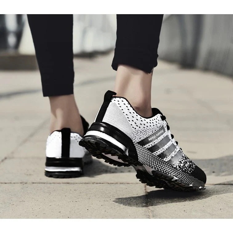 [10 アイテム] スニーカー レディース メンズ ランニングシューズ デッキシューズ レースアップ ローカット 軽量-a01