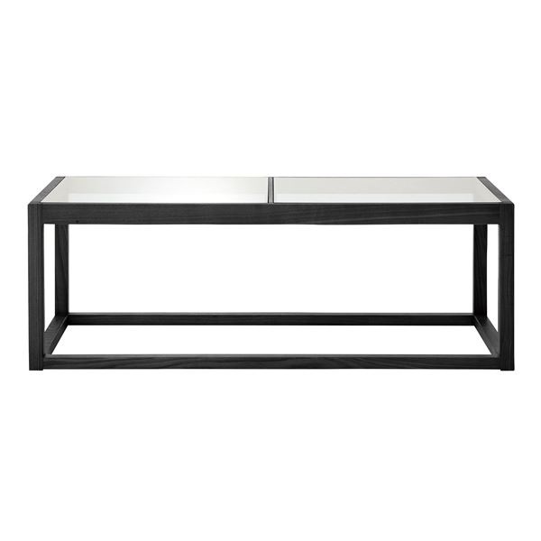 ガラステーブル 約W110xD50xH38cm ブラック 完成品 ガラステーブル 約W110xD50xH38cm ブラック 完成品