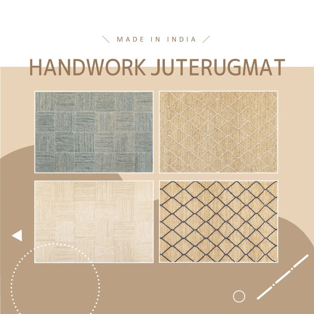 手織り インド製 ジュートマット 120x180cm オールシーズン 高耐久 アジアンテイスト 手織り インド製 ジュートマット 120x180cm オールシーズン 高耐久 アジアンテイスト
