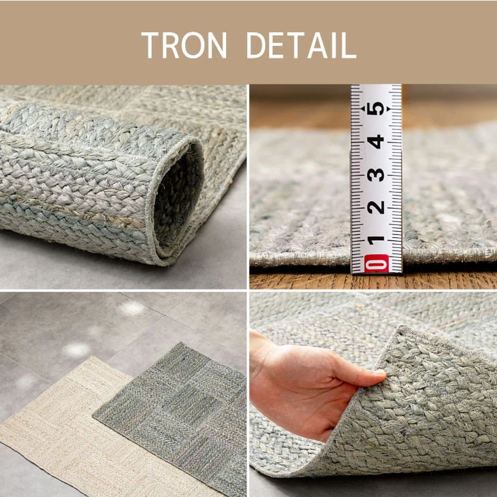 手織り インド製 ジュートマット 120x180cm オールシーズン 高耐久 アジアンテイスト 手織り インド製 ジュートマット 120x180cm オールシーズン 高耐久 アジアンテイスト