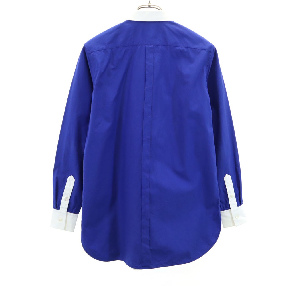 長袖 切替 コットンシャツ 36 ブルー×ホワイト レディース 長袖 切替 コットンシャツ 36 ブルー×ホワイト レディース