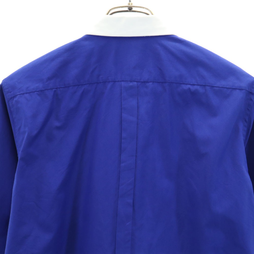 長袖 切替 コットンシャツ 36 ブルー×ホワイト レディース 長袖 切替 コットンシャツ 36 ブルー×ホワイト レディース