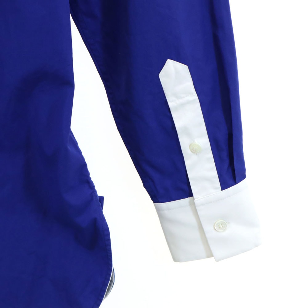 長袖 切替 コットンシャツ 36 ブルー×ホワイト レディース 長袖 切替 コットンシャツ 36 ブルー×ホワイト レディース