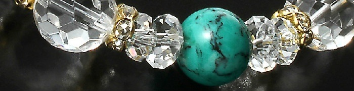 幸運のトルコ石ブレス白水晶/トルコ石/パワーストーン ブレスレット