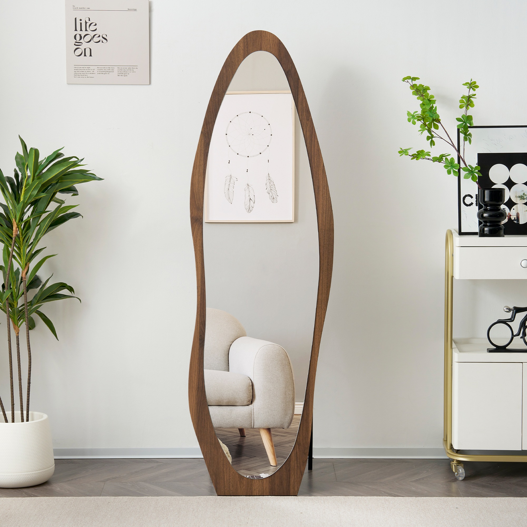 【国内即発送】453 全身鏡 ウェーブミラー 姿見鏡 北欧 木目調 スタンドミラー 壁掛けミラー 立てかけ 姿見 鏡 ミラー おしゃれ 飛散防止 160*50CM ブラウン 【国内即発送】453 全身鏡 ウェーブミラー 姿見鏡 北欧 木目調 スタンドミラー 壁掛けミラー 立てかけ 姿見 鏡 ミラー おしゃれ 飛散防止 160*50CM ブラウン