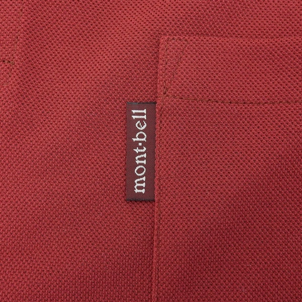 モンベル ポロシャツ メンズ 鹿の子 カノコ 半袖 S M L XL ワイン