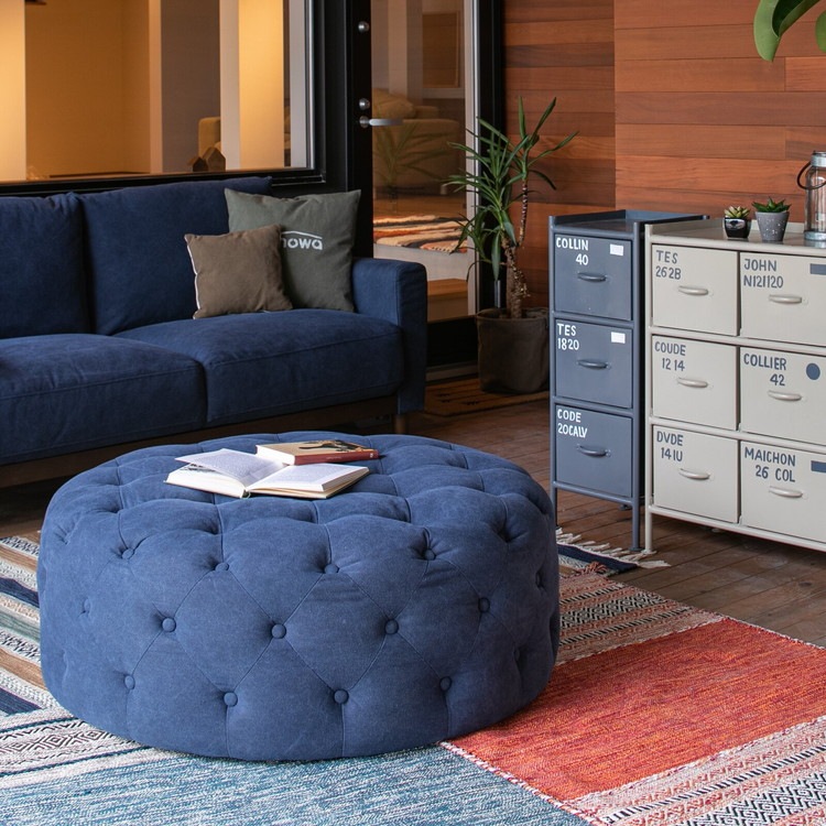 椅子 チェア スツール 丸椅子 おしゃれ 帆布 撥水 円形 丸形 低ホルムアルデヒド 完成品 直径100cm 座面高38cm いす イス