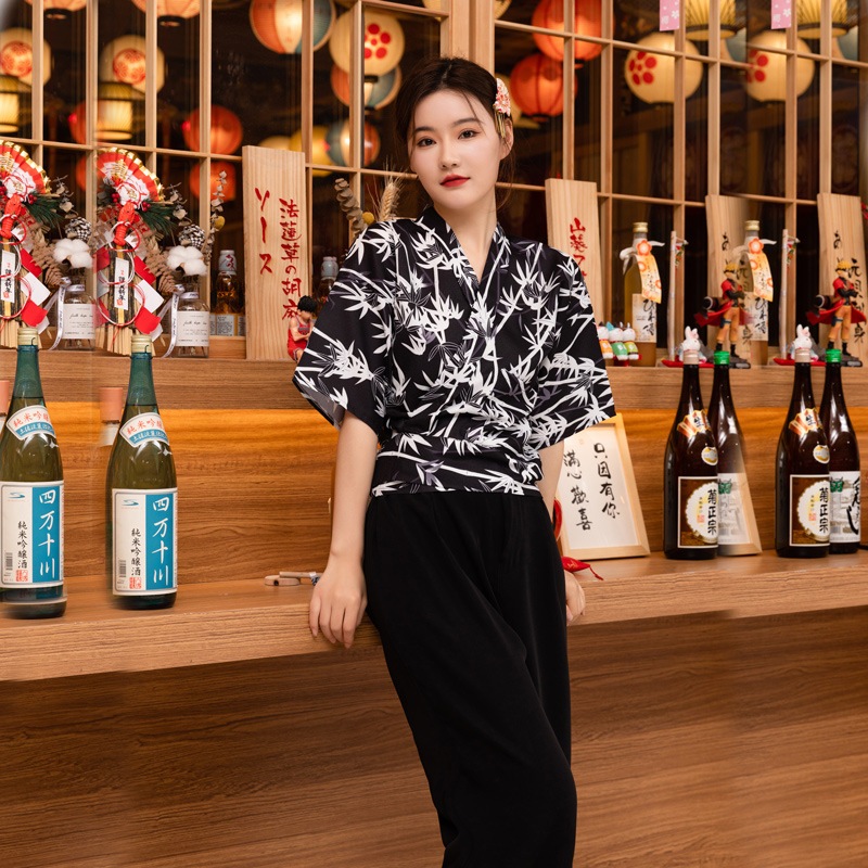 作業服着物スーツ高級レストラン迎賓服和風サービス従業員長袖上着女性