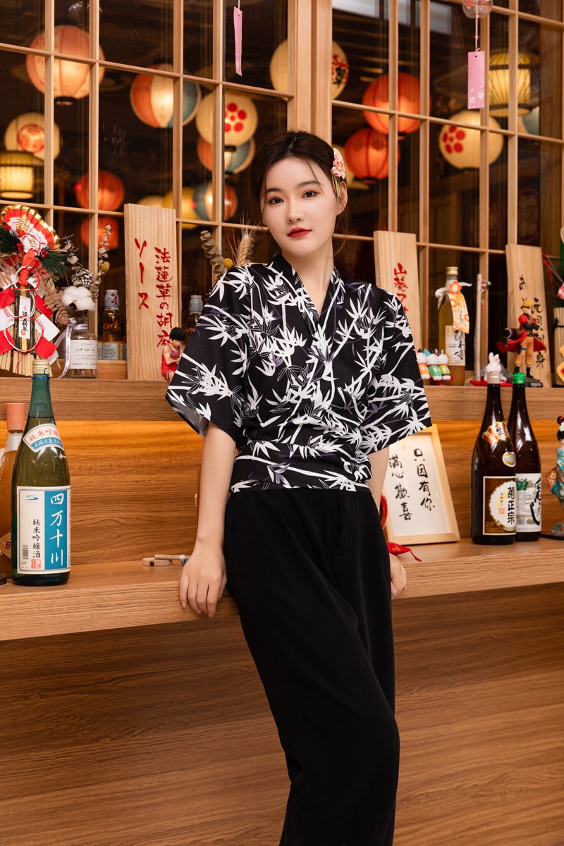 作業服着物スーツ高級レストラン迎賓服和風サービス従業員長袖上着女性