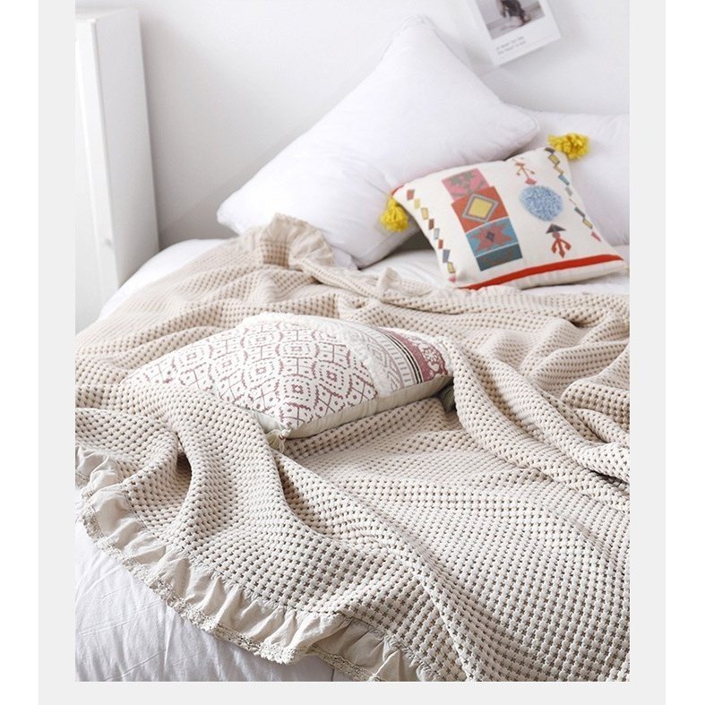 タオルケット ワッフルケット 洗える 大きいサイズ お昼寝 無地 0230cm 綿100872