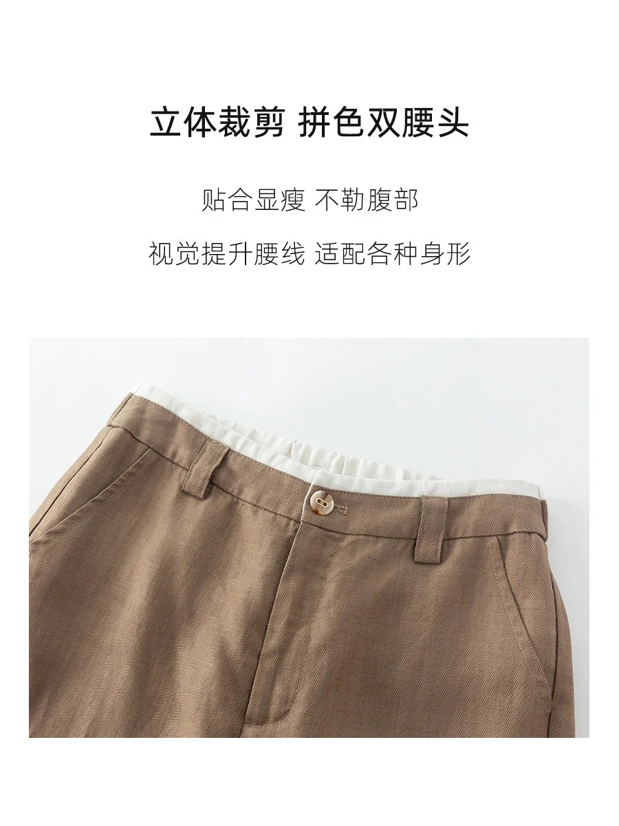 大きいサイズ リネンパンツ天糸亜麻ひんやりボトムス夏の薄手ゆるいカジュアル白ズボンワイドパンツ モッピングパンツ