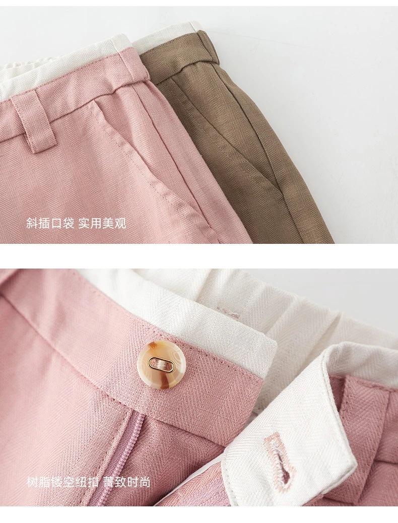 大きいサイズ リネンパンツ天糸亜麻ひんやりボトムス夏の薄手ゆるいカジュアル白ズボンワイドパンツ モッピングパンツ