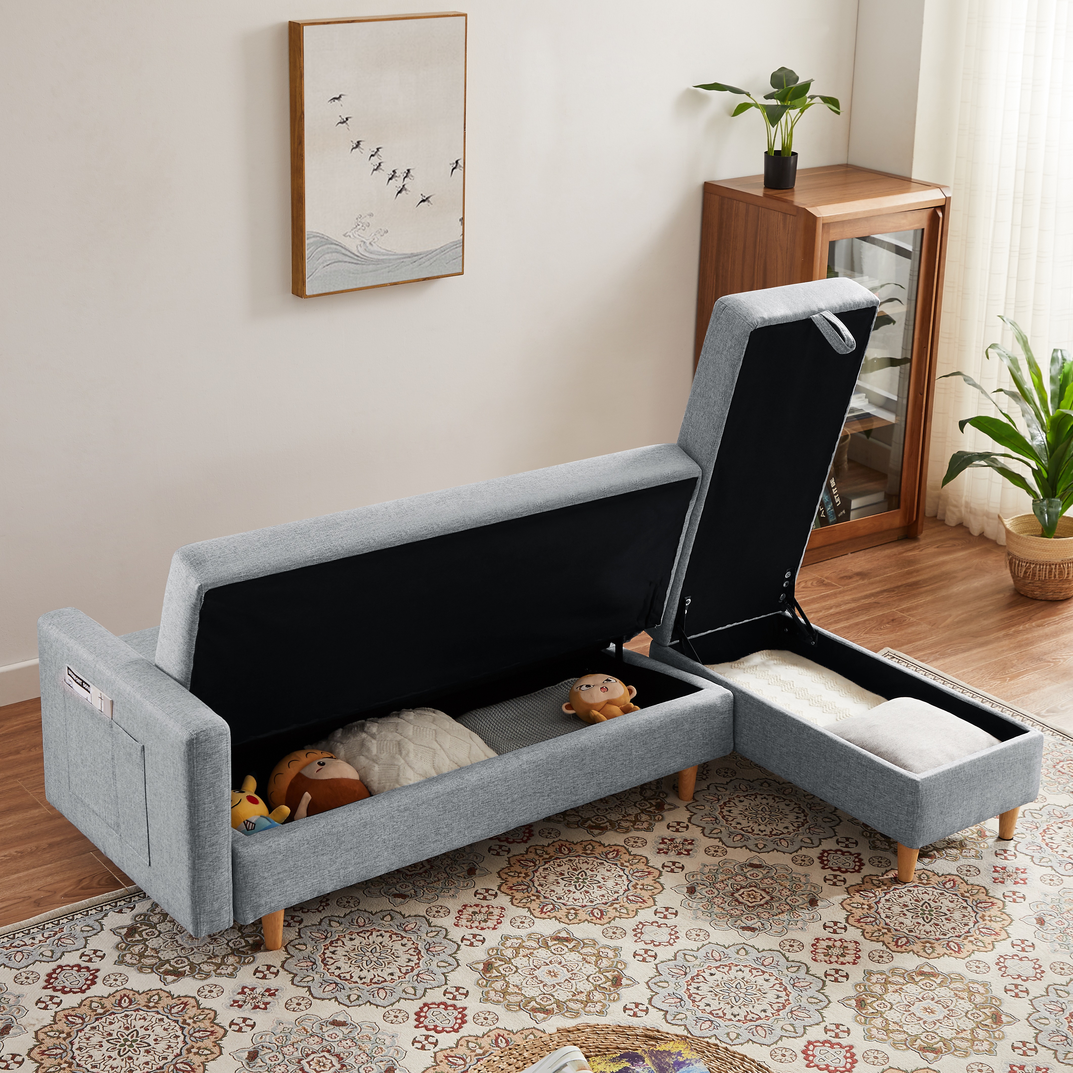 【国内出荷】ソファ ソファーベッド カウチソファ 3人掛け オットマン付き 多機能ソファ 左右側とも取り付けるアームレスト たくさん収納 レイアウト自由 クッション2個8 【国内出荷】ソファ ソファーベッド カウチソファ 3人掛け オットマン付き 多機能ソファ 左右側とも取り付けるアームレスト たくさん収納 レイアウト自由 クッション2個8