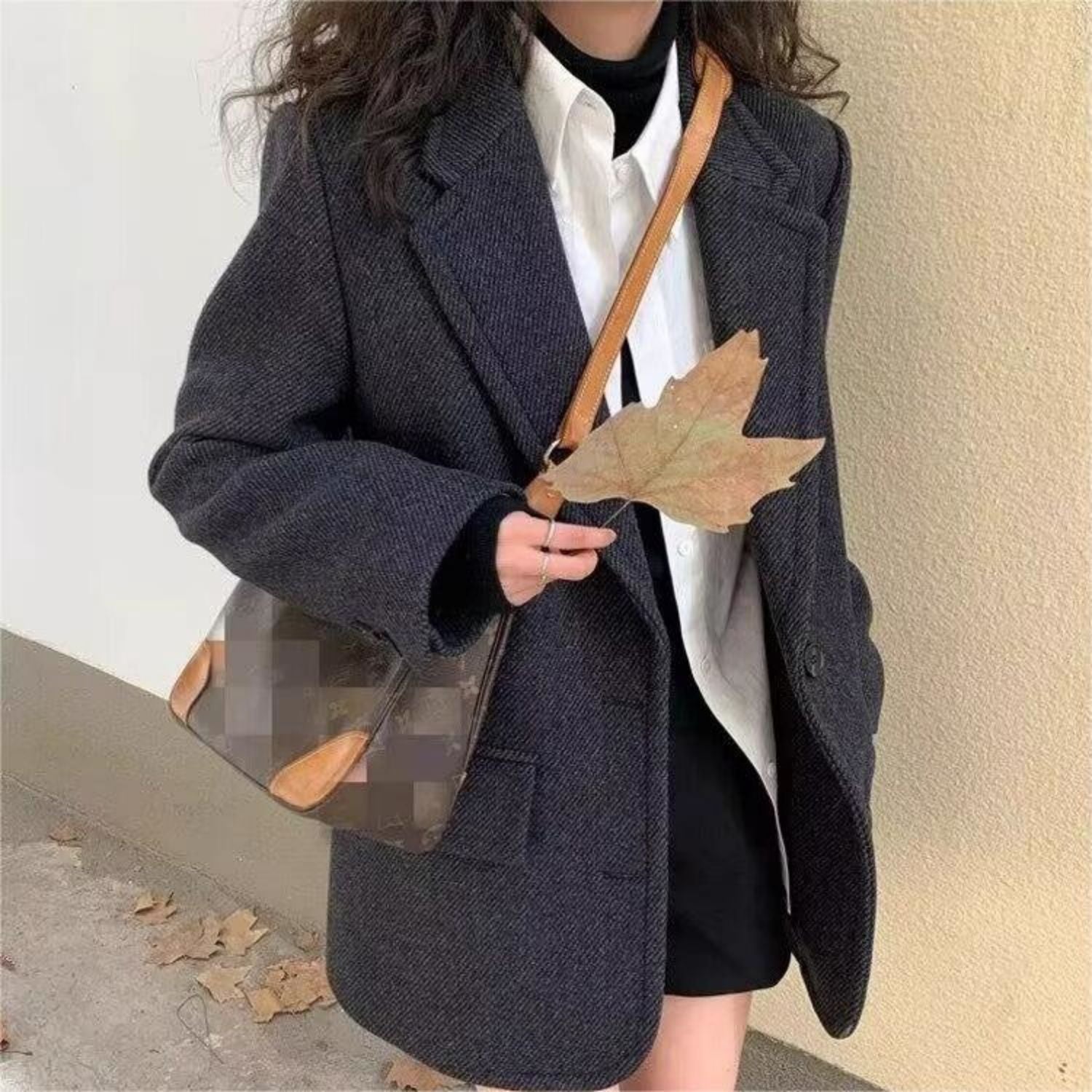 韓国デザイン秋冬新作ウールジャケットコート