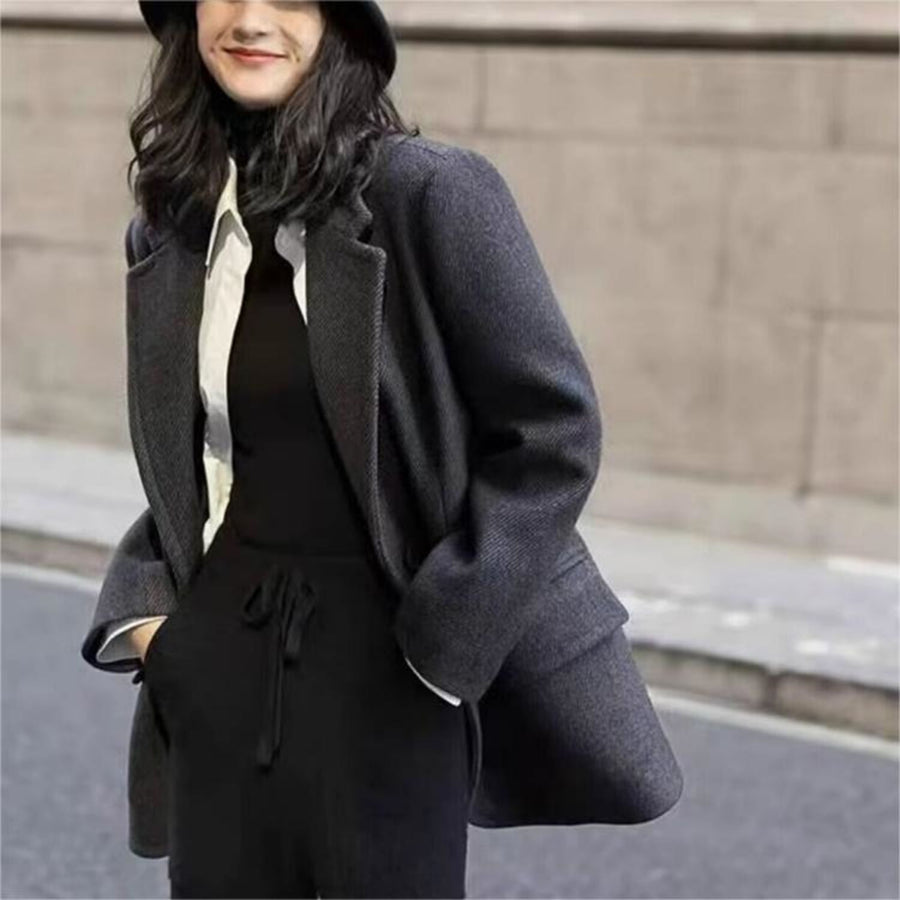 韓国デザイン秋冬新作ウールジャケットコート
