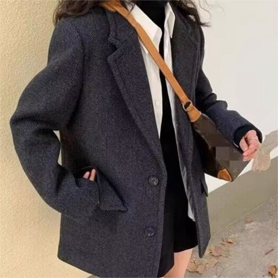 韓国デザイン秋冬新作ウールジャケットコート