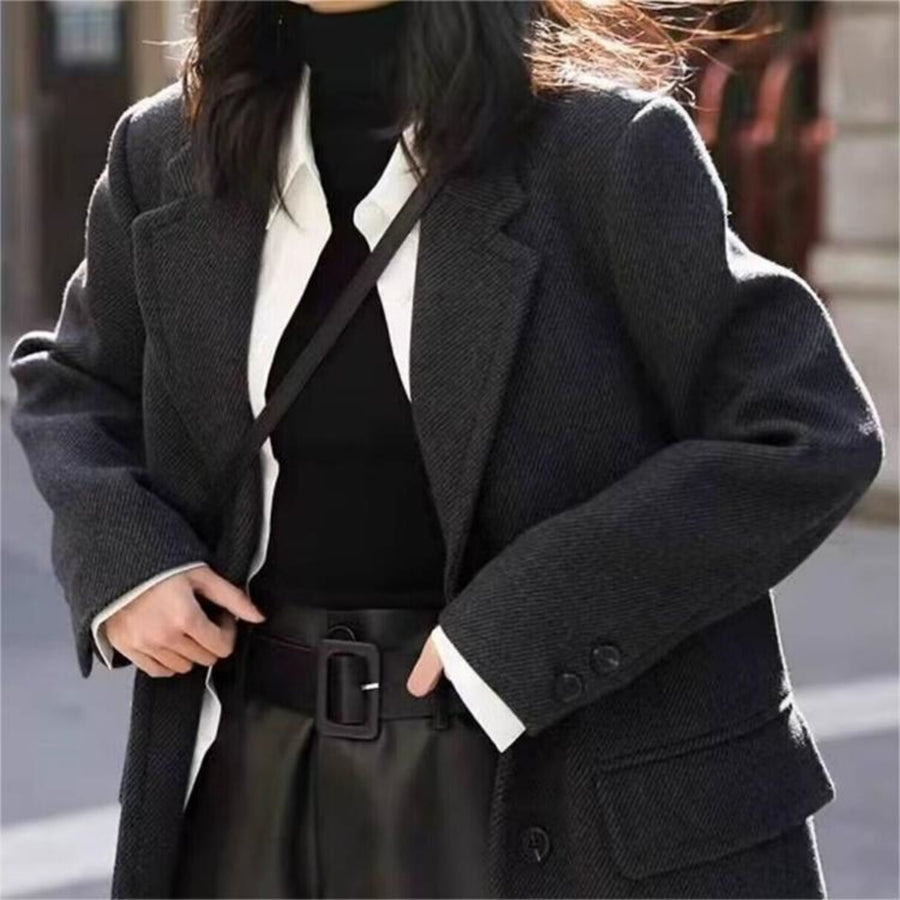 韓国デザイン秋冬新作ウールジャケットコート