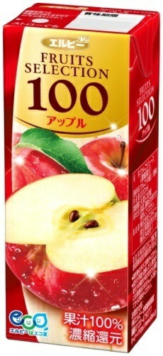 エルビー フルーツセレクション アップル100 200ml 紙パック 96本 (24本入×4 まとめ買い) りんごジュース リンゴ
