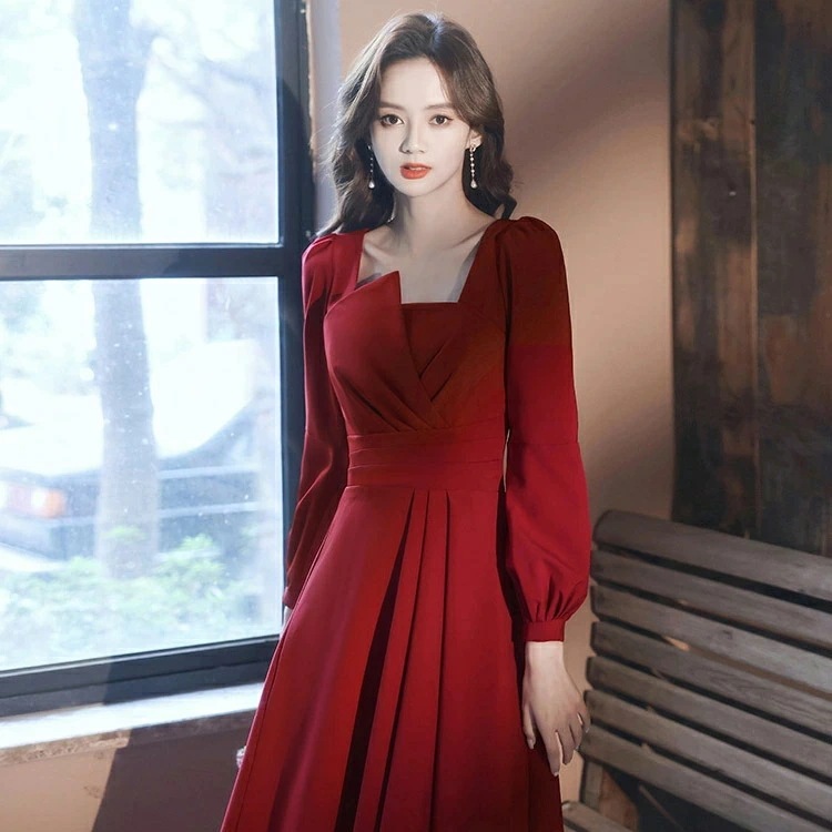 結婚式ドレス 二次会ドレス ワイン赤 サテン ドレス ミモレ丈ドレス パフスリーブ パーティードレス 白 黒 ワインレッド 成人式ドレス 同窓会 謝恩会 ミディアム丈 お呼ばれドレス 長袖 Aライン 結婚式ドレス 二次会ドレス ワイン赤 サテン ドレス ミモレ丈ドレス パフスリーブ パーティードレス 白 黒 ワインレッド 成人式ドレス 同窓会 謝恩会 ミディアム丈 お呼ばれドレス 長袖 Aライン