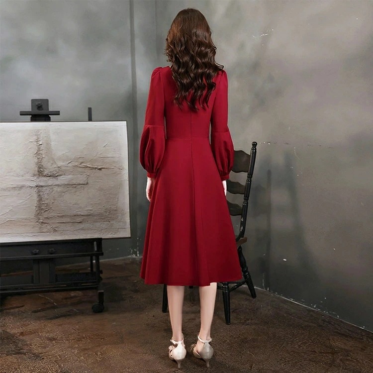 結婚式ドレス 二次会ドレス ワイン赤 サテン ドレス ミモレ丈ドレス パフスリーブ パーティードレス 白 黒 ワインレッド 成人式ドレス 同窓会 謝恩会 ミディアム丈 お呼ばれドレス 長袖 Aライン 結婚式ドレス 二次会ドレス ワイン赤 サテン ドレス ミモレ丈ドレス パフスリーブ パーティードレス 白 黒 ワインレッド 成人式ドレス 同窓会 謝恩会 ミディアム丈 お呼ばれドレス 長袖 Aライン