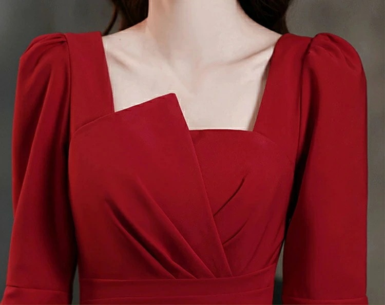 結婚式ドレス 二次会ドレス ワイン赤 サテン ドレス ミモレ丈ドレス パフスリーブ パーティードレス 白 黒 ワインレッド 成人式ドレス 同窓会 謝恩会 ミディアム丈 お呼ばれドレス 長袖 Aライン 結婚式ドレス 二次会ドレス ワイン赤 サテン ドレス ミモレ丈ドレス パフスリーブ パーティードレス 白 黒 ワインレッド 成人式ドレス 同窓会 謝恩会 ミディアム丈 お呼ばれドレス 長袖 Aライン