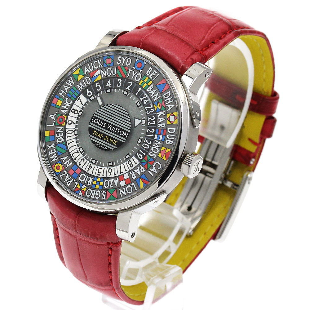 ルイ・ヴィトン LOUIS VUITTON Q5D20 エスカル タイムゾーン ワールドタイム 自動巻き メンズ _899135【中古】