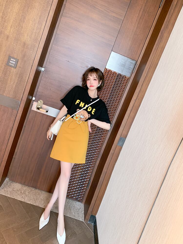 トップス カットソー Tシャツ ロング丈 ロンT くま柄 動物柄 キャラクター ラウンドネック