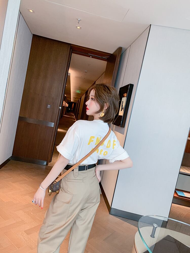 トップス カットソー Tシャツ ロング丈 ロンT くま柄 動物柄 キャラクター ラウンドネック