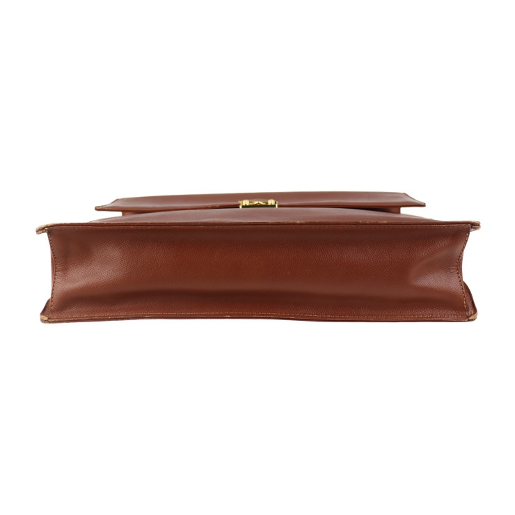 YVES SAINT LAURENT イヴ サンローラン ビジネスバッグ KY 3760 DE 50 ブリーフケース レザー ブラウン ゴールド金具 書類鞄 ヴィンテージ 本物保証 中古