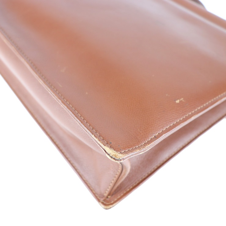 YVES SAINT LAURENT イヴ サンローラン ビジネスバッグ KY 3760 DE 50 ブリーフケース レザー ブラウン ゴールド金具 書類鞄 ヴィンテージ 本物保証 中古