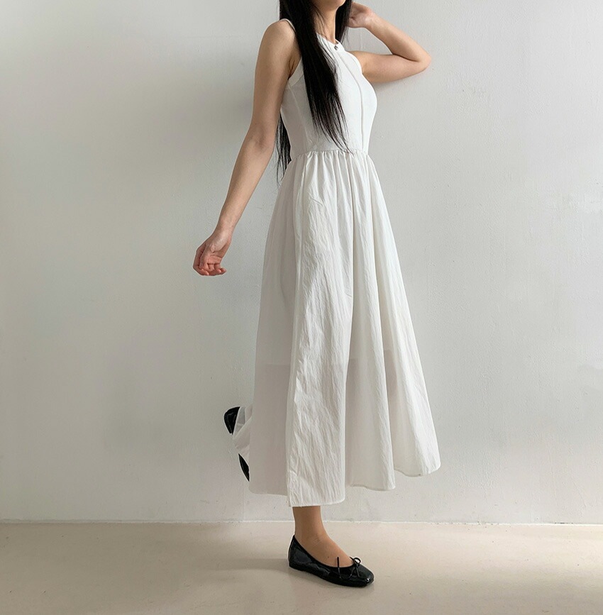 [メガ割りSALE]センターラインタンクトップフレアコンビワンピース