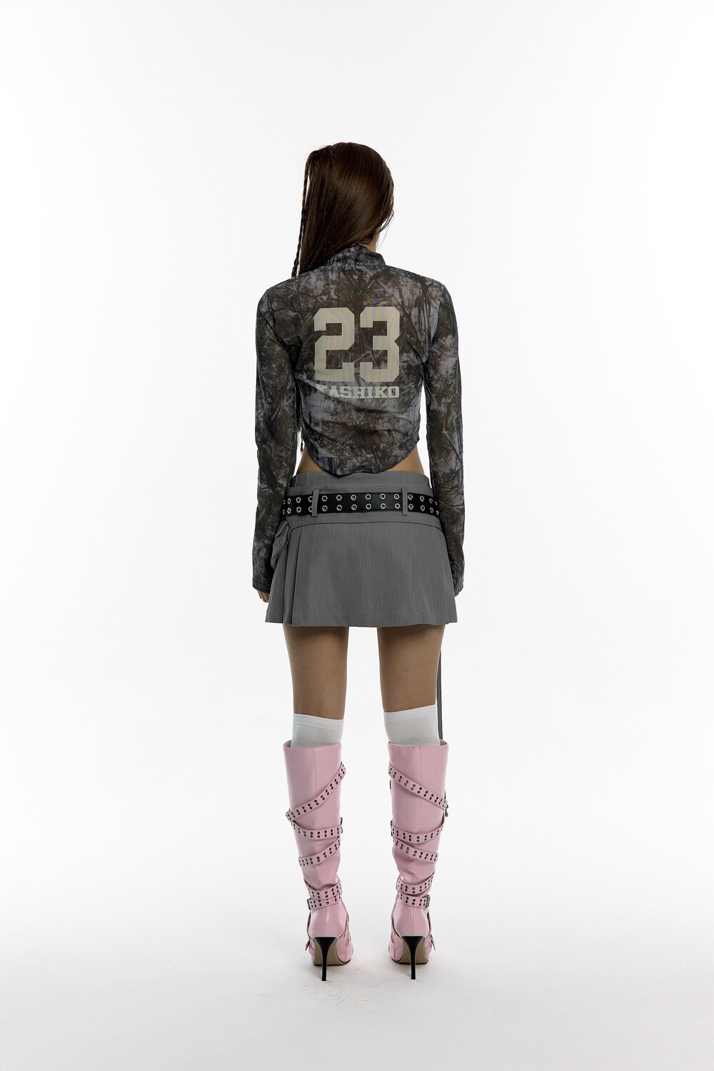 KASHIKO】 REAL TREE HIGHNECK MESH TOP