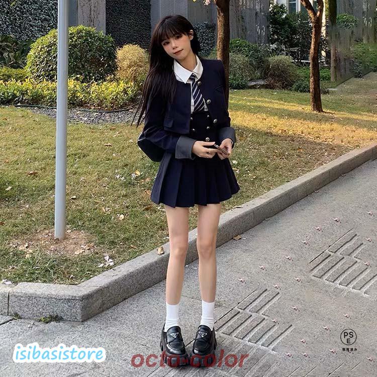 今日限りで!!韓国 制服 ブレザー なんちゃって制服 セット ジャケット 白シャツ 長袖 ネクタイ サロペットスカート 卒業式 スーツ レディース 女子高生 中学生 高校生 入学式 今日限りで!!韓国 制服 ブレザー なんちゃって制服 セット ジャケット 白シャツ 長袖 ネクタイ サロペットスカート 卒業式 スーツ レディース 女子高生 中学生 高校生 入学式