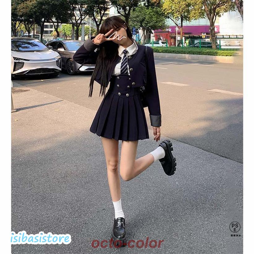 今日限りで!!韓国 制服 ブレザー なんちゃって制服 セット ジャケット 白シャツ 長袖 ネクタイ サロペットスカート 卒業式 スーツ レディース 女子高生 中学生 高校生 入学式 今日限りで!!韓国 制服 ブレザー なんちゃって制服 セット ジャケット 白シャツ 長袖 ネクタイ サロペットスカート 卒業式 スーツ レディース 女子高生 中学生 高校生 入学式