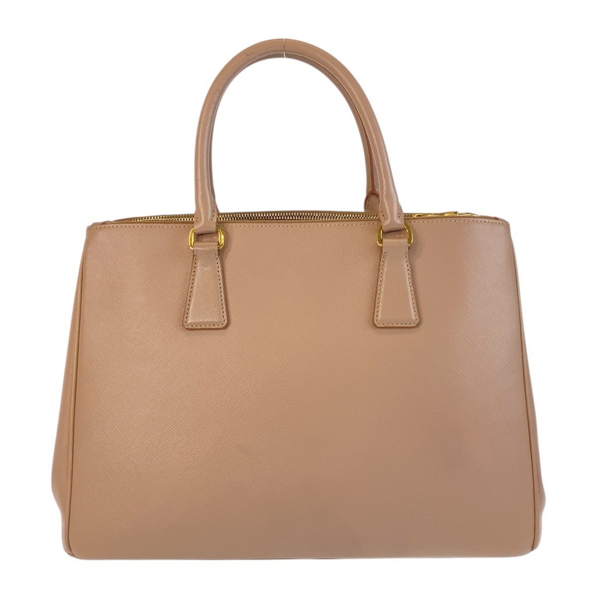 美品 サフィアーノ 三角ロゴプレート ベージュ ゴールド金具 レザー トートバッグ ハンドバッグ ショルダーバッグ 2way レディース 501293