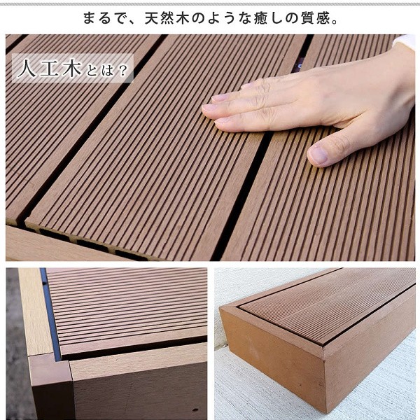 ウッドデッキ ステップ 1セット 人工木ウッドデッキ お庭 ベランダ テラス 玄関ステップ デッキ